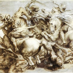 Битва при Ангиари. Набросок. Courtesy Musée du Louvre, Paris
